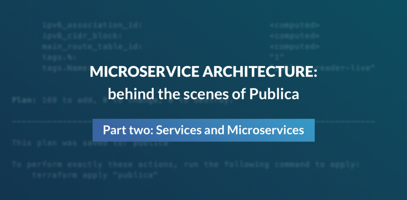 Microservice architecture behind the scenes of publica.