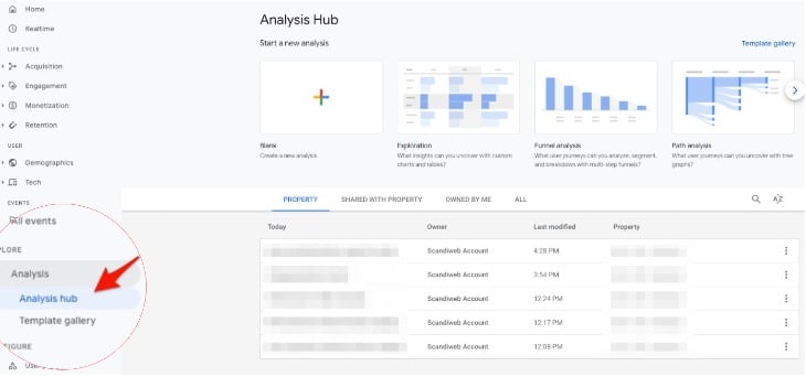 Analysis Hub in GA4