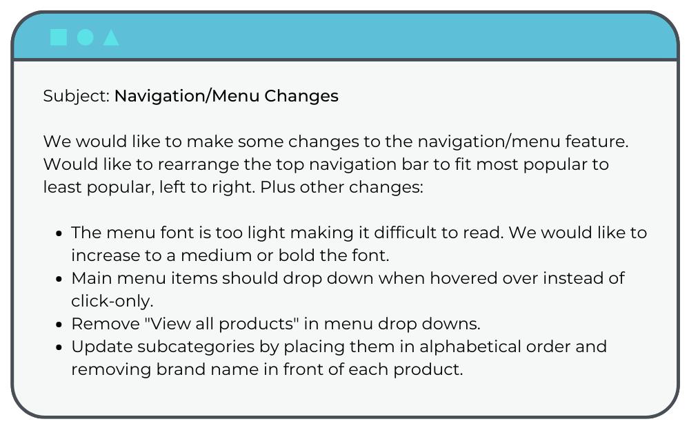 Magento Support Request: Navigation Menu Improvement