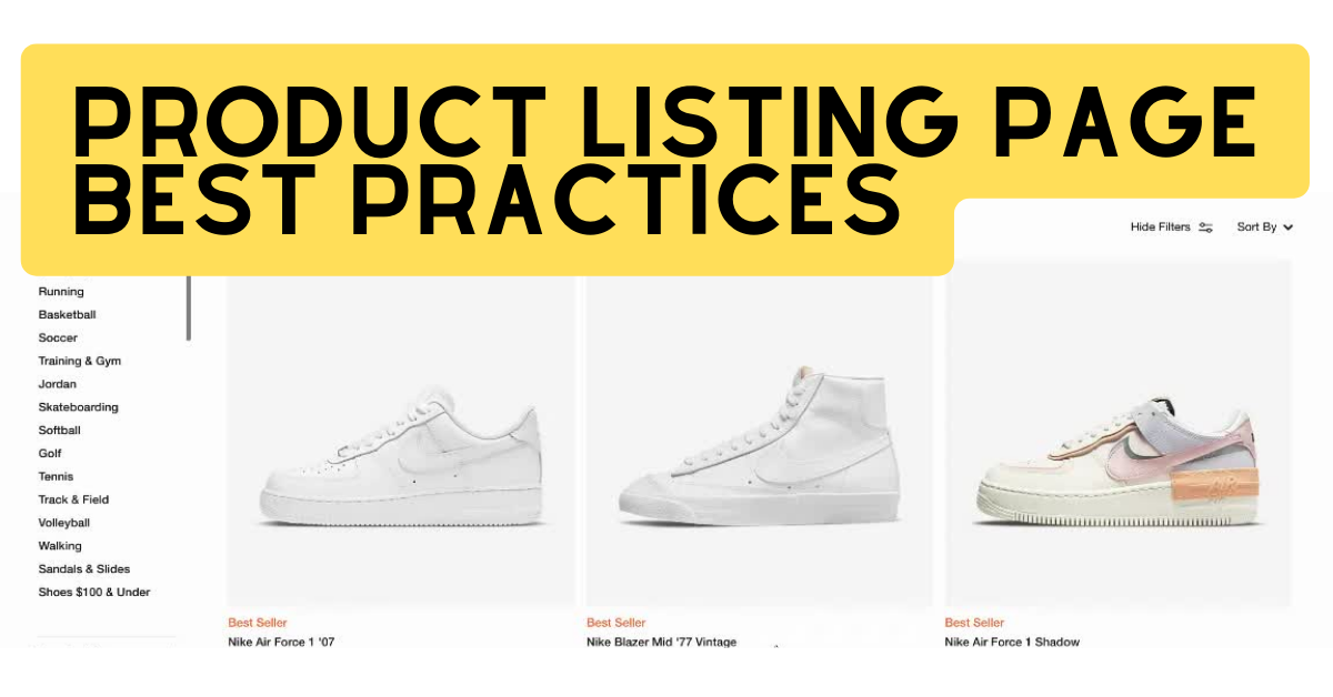 Product listing page best practices.