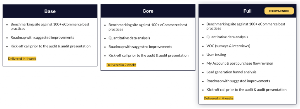 CX audit levels