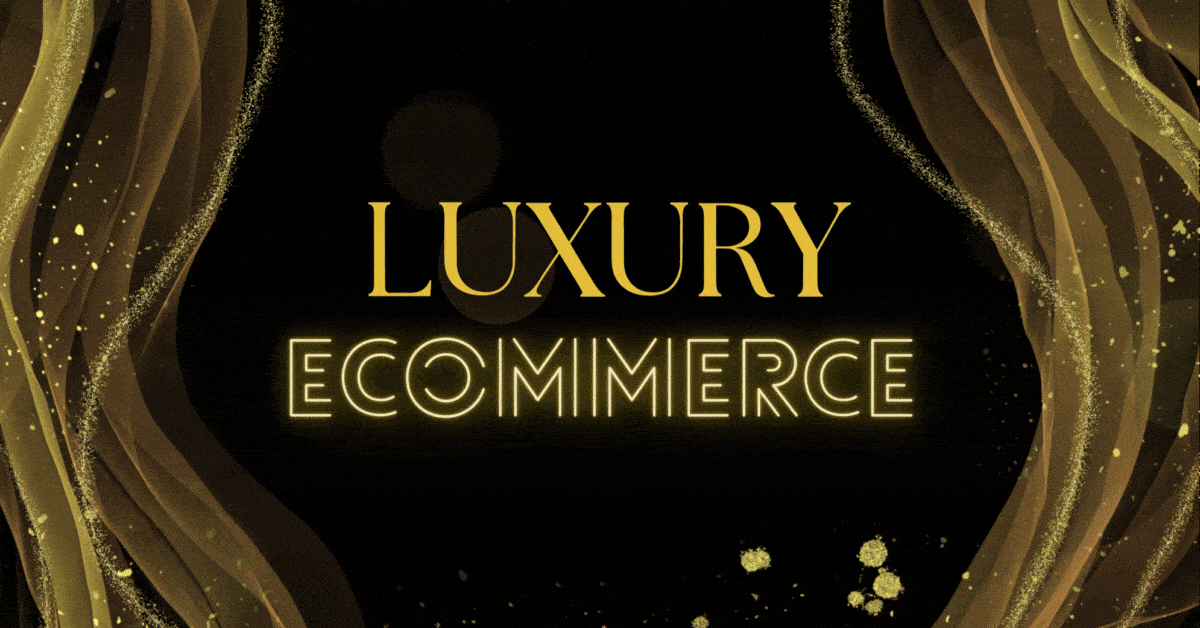 Luxury e-commerce - a gold background with the words luxury e-commerce.