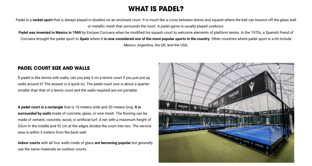 Macron Padel Tennis Clothing and Equipment