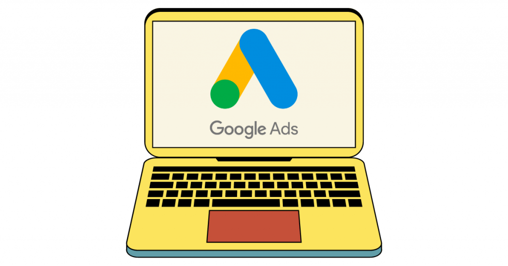 A laptop with Google Ads account open