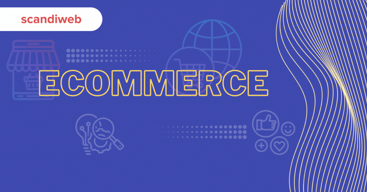 A blue background with the words ecommerce on it.