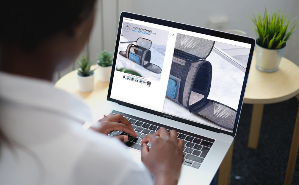 A picture of a person optimizing product images for their product listing