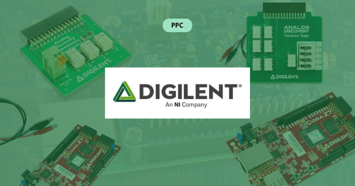 Digitent's pcbs and other electronic components on a green background.