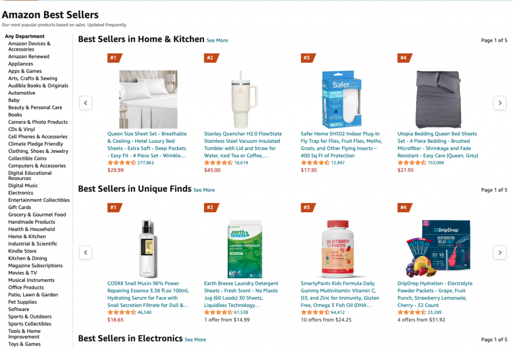 Basics products are now best-sellers in 22 of 's 51