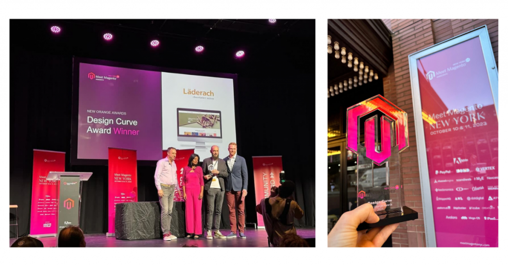 Laderach wins the Design Curve Award at the 2023 Meet Magento New York event.