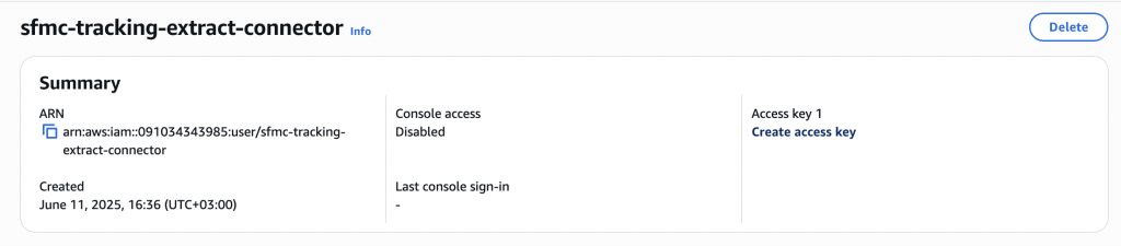 a screenshot with access key creation in aws