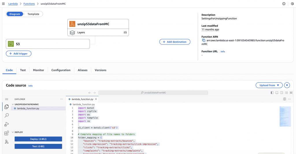 a screenshot of adding the python code in sfmc