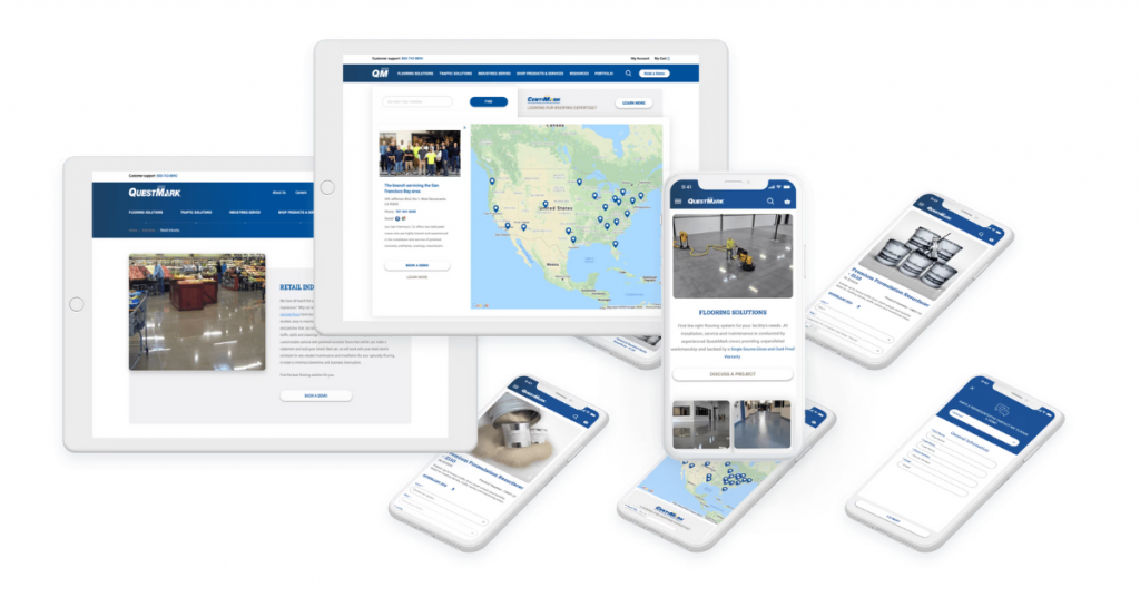 b2b ecommerce website flooring highlights
