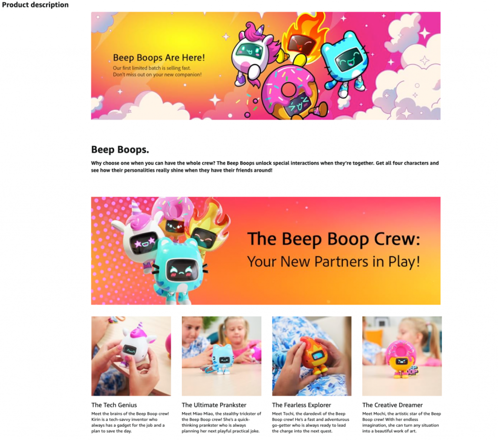 amazon setup product description