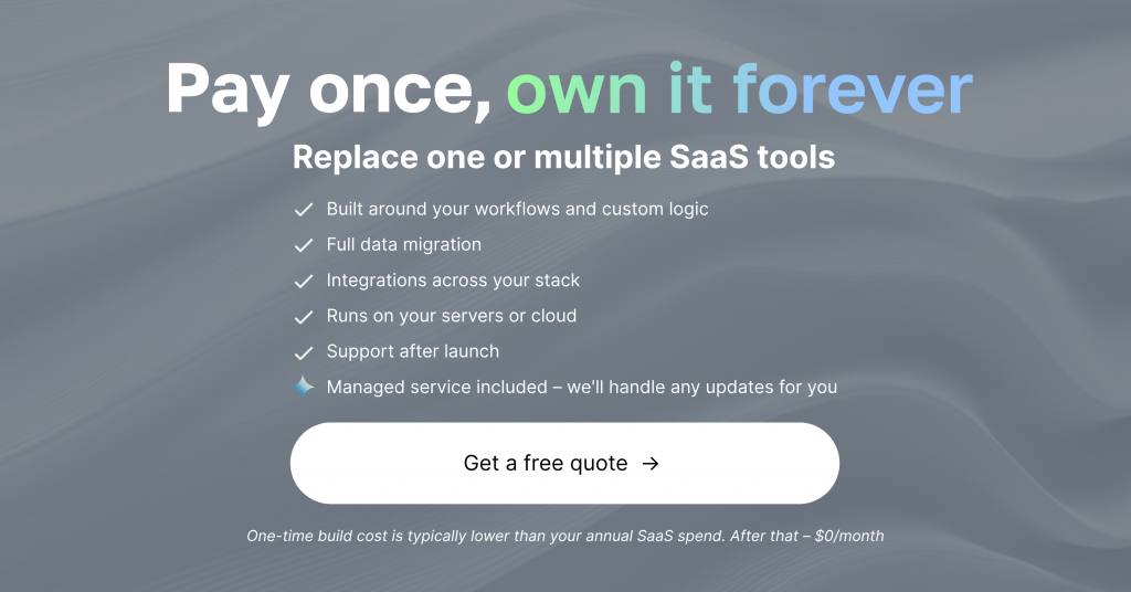 death of saas, get a free quote for custom software