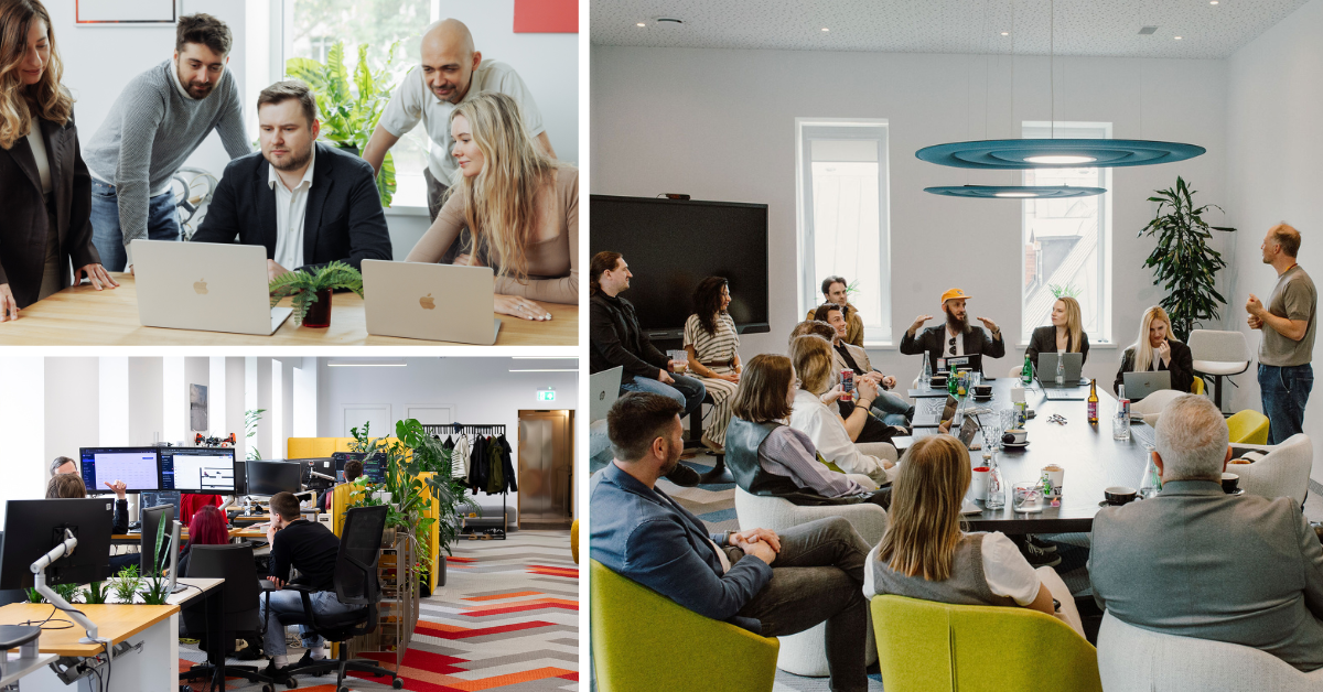 scandiweb's cross-functional team in a Foundation-stage working session covering architecture, delivery, UX, and Growth specialists