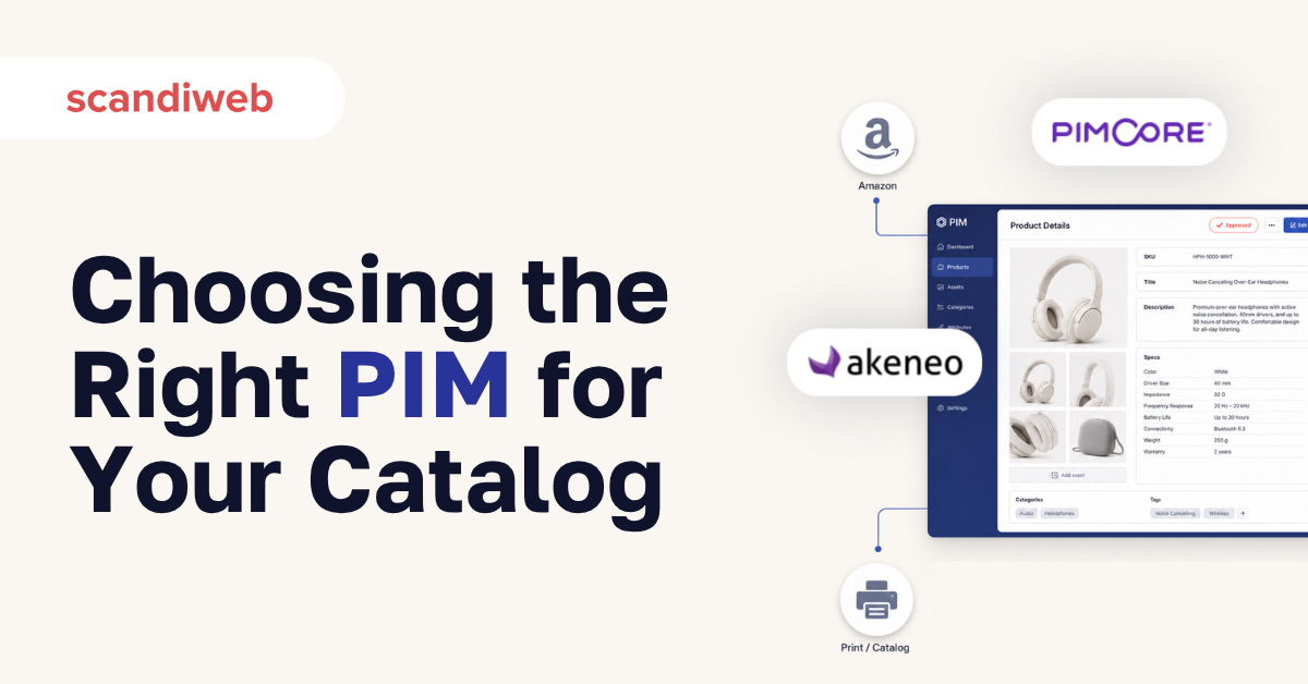Featured graphic for choosing the right PIM for product catalog management