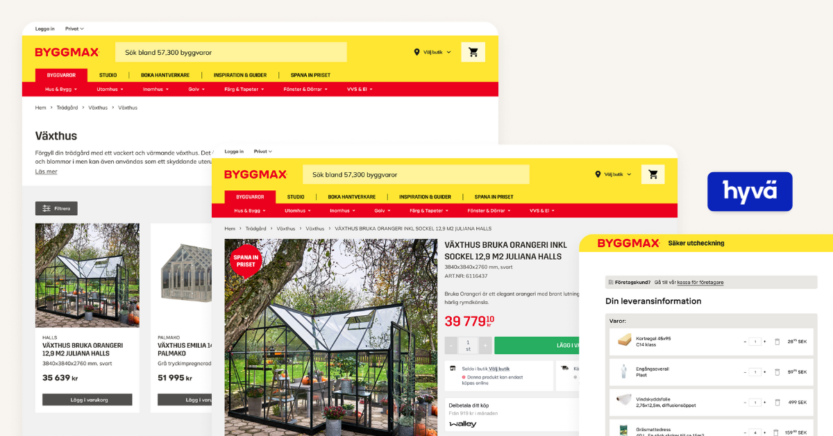 Byggmax product page built on a Hyvä Magento frontend