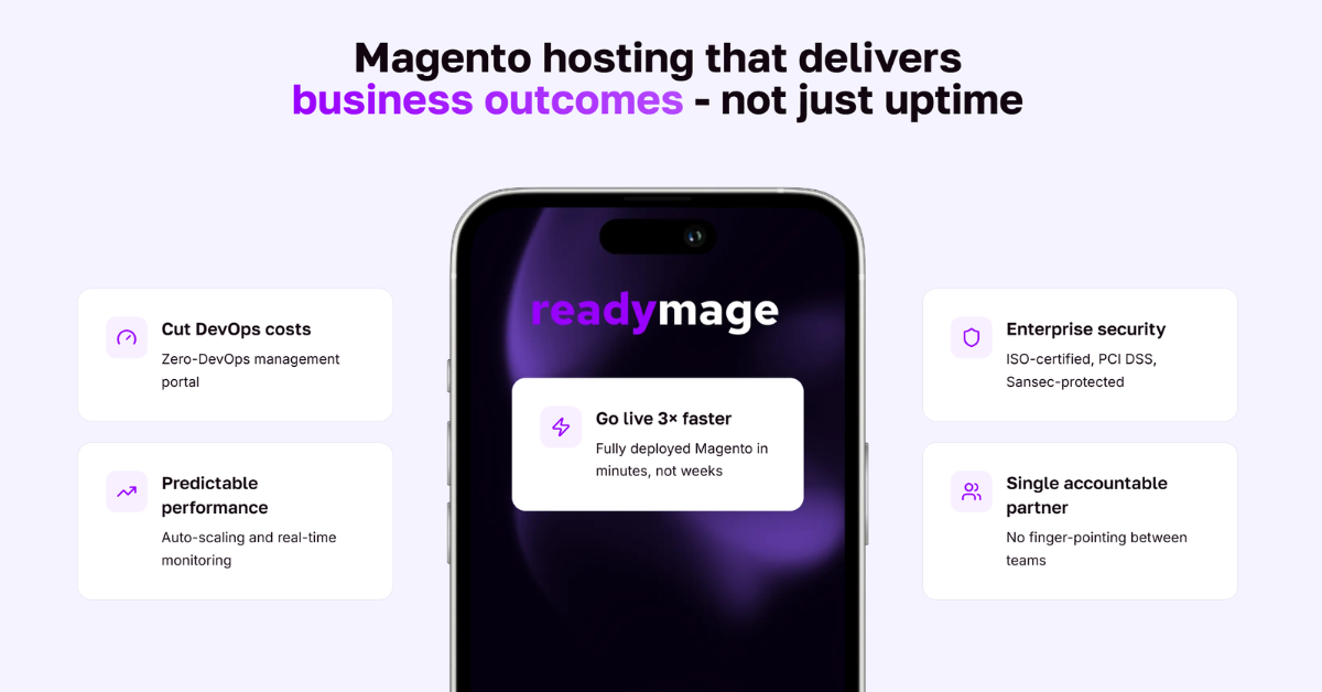 ReadyMage managed Magento hosting product feature view